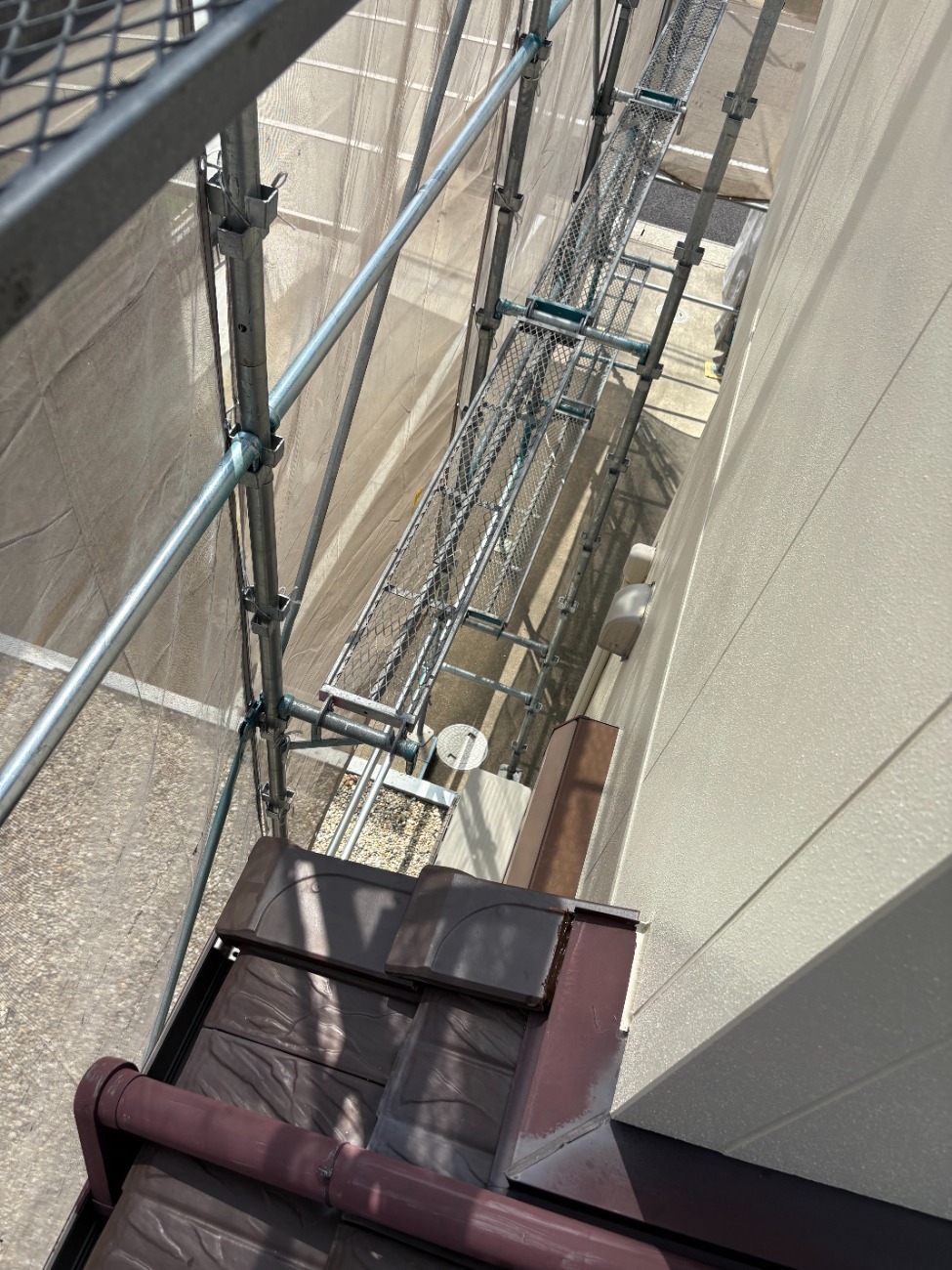 豊明市　足場から見た軒先付近の確認